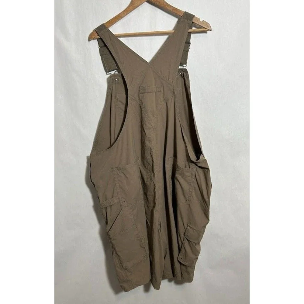 Duluth Trading Co Womens Heirloom Gardening Short Overalls 2X Khaki Tan Utility - Picture 3 of 8